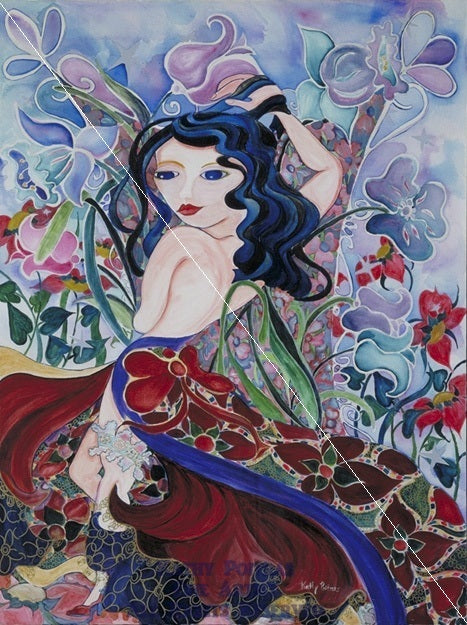 Whimsical flamenco dancer painting "Angela"  By artist Kathy Poitras