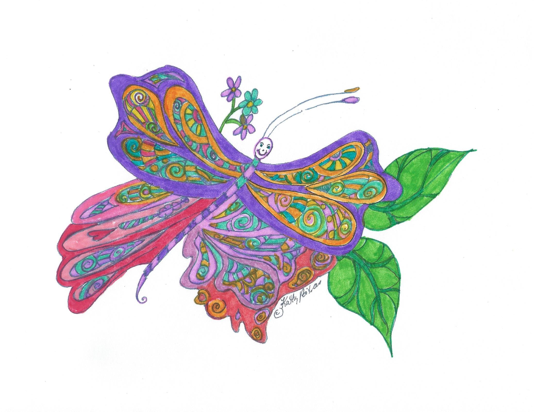 Colored Butterfly Drawing On A Sketch Book Background, Picture Of Butterfly  Drawing, Butterfly, Butterfly Powerpoint Background Image And Wallpaper for  Free Download
